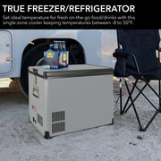 Whynter FM-452SG Elite 45 Quart Portable Freezer & Fridge – Dual Zone, 12V/24V DC & 110V AC, -8°F to 50°F, Wheeled Travel Cooler Whynter