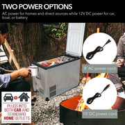 Whynter FM-452SG Elite 45 Quart Portable Freezer & Fridge – Dual Zone, 12V/24V DC & 110V AC, -8°F to 50°F, Wheeled Travel Cooler Whynter