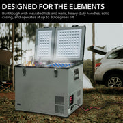 Whynter FM-901DZ 90 Quart Dual Zone Portable Fridge & Freezer – 12V/110V AC, Wheeled Travel Cooler, -8°F to 50°F Whynter
