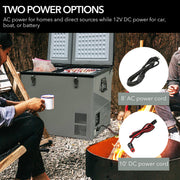 Whynter FM-901DZ 90 Quart Dual Zone Portable Fridge & Freezer – 12V/110V AC, Wheeled Travel Cooler, -8°F to 50°F Whynter