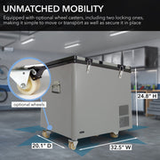 Whynter FM-901DZ 90 Quart Dual Zone Portable Fridge & Freezer – 12V/110V AC, Wheeled Travel Cooler, -8°F to 50°F Whynter
