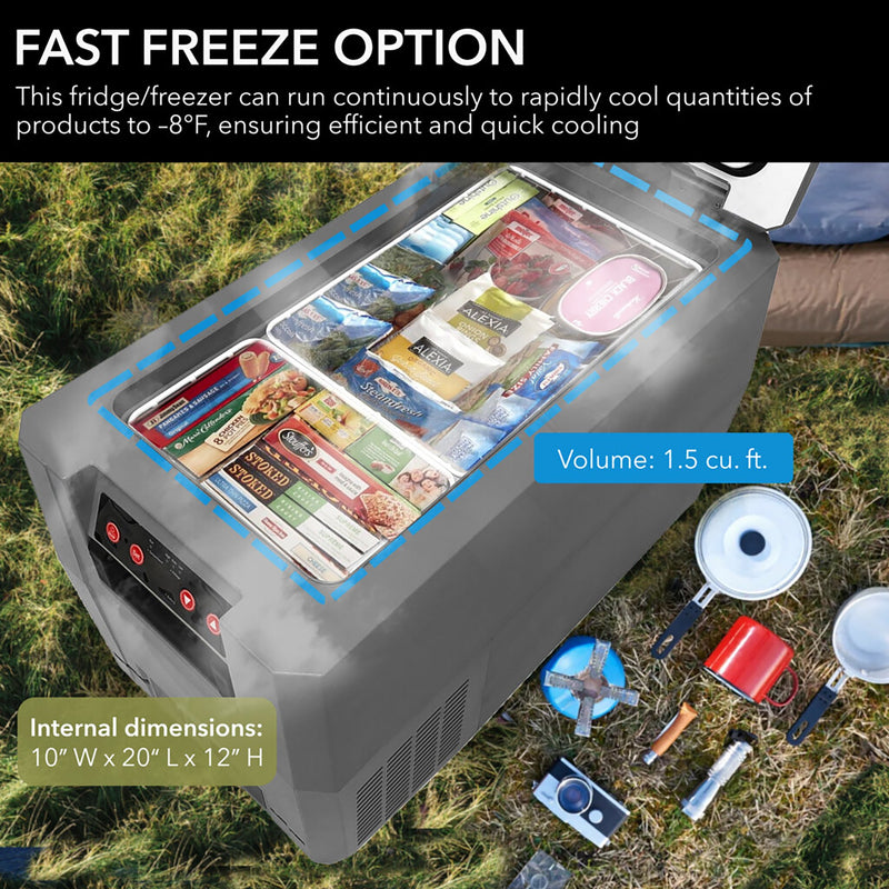 Whynter FMC-350XP 34 Quart Portable Freezer & Fridge – 12V/24V DC & 110V AC, -8°F to 50°F Travel Refrigerator for Camping & RV Whynter