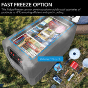 Whynter FMC-350XP 34 Quart Portable Freezer & Fridge – 12V/24V DC & 110V AC, -8°F to 50°F Travel Refrigerator for Camping & RV Whynter