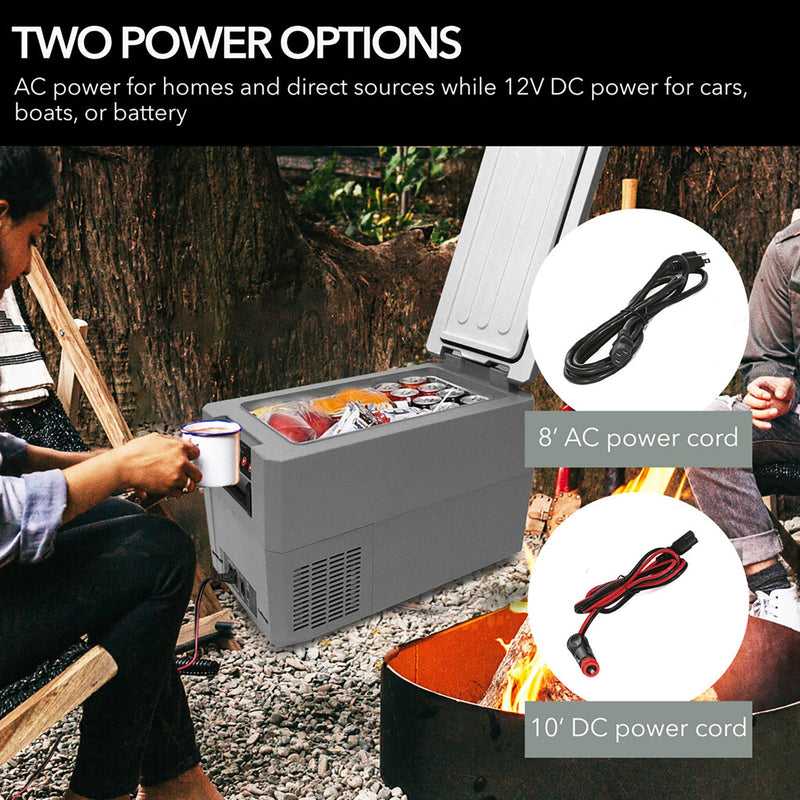 Whynter FMC-350XP 34 Quart Portable Freezer & Fridge – 12V/24V DC & 110V AC, -8°F to 50°F Travel Refrigerator for Camping & RV Whynter