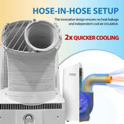 Whynter - ARC - 1030WN 12,000 BTU (10,000 BTU SACC) NEX Inverter Dual Hose Cooling Portable Air Conditioner, Dehumidifier, and Fan with Smart Wi - Fi, up to 500 sq ft in White | ARC - 1030WN - CulinaryProfis