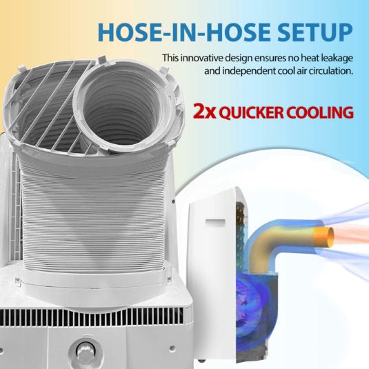 Whynter - ARC - 1230WN 14,000 BTU (12,000 BTU SACC) NEX Inverter Dual Hose Cooling Portable Air Conditioner, Dehumidifier, and Fan with Smart Wi - Fi, up to 600 sq ft in White | ARC - 1230WN - CulinaryProfis