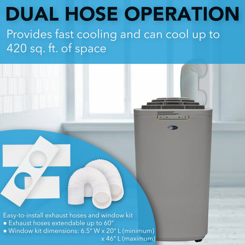 Whynter ARC-131GD Portable Air Conditioner 13,000 BTU – Dual Hose, Dehumidifier | Cools Up to 420 sq. ft.