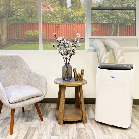 Whynter - ARC - 147WF 14,000 BTU (10,000 BTU SACC) Dual Hose Cooling Portable Air Conditioner, Dehumidifier, and Fan with Remote Control, HEPA and Carbon Filter, up to 500 sq ft in White | ARC - 147WF - CulinaryProfis