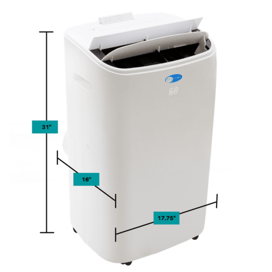 Whynter - ARC - 147WF 14,000 BTU (10,000 BTU SACC) Dual Hose Cooling Portable Air Conditioner, Dehumidifier, and Fan with Remote Control, HEPA and Carbon Filter, up to 500 sq ft in White | ARC - 147WF - CulinaryProfis