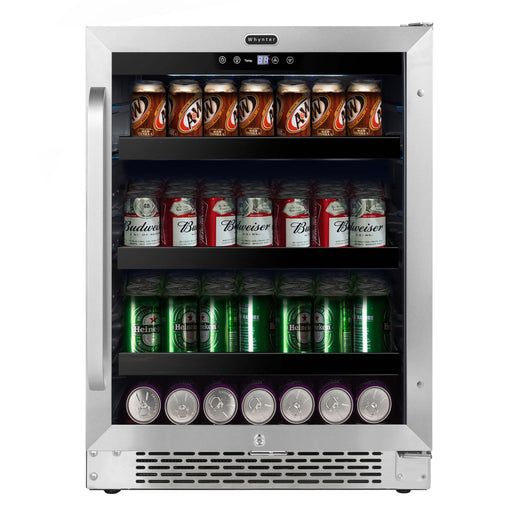 Whynter - BBR - 148SB 24 inch Built - In 140 Can Undercounter Stainless Steel Beverage Refrigerator with Reversible Door, Digital Control, Lock and Carbon Filter | BBR - 148SB - CulinaryProfis