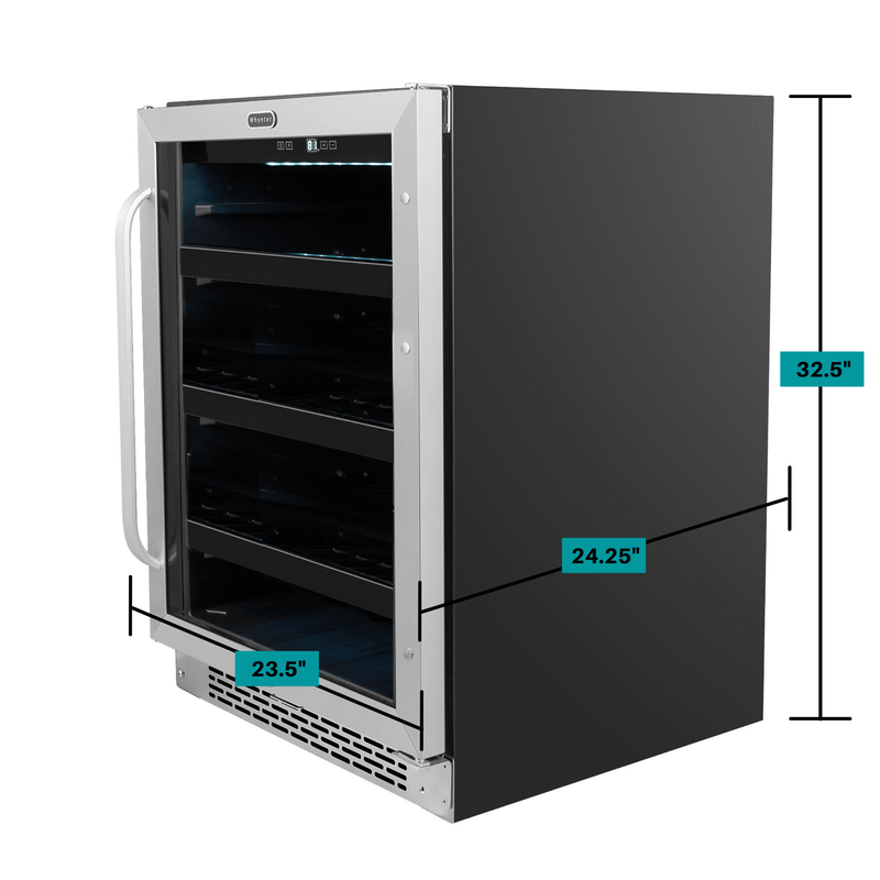 Whynter - BBR - 148SB 24 inch Built - In 140 Can Undercounter Stainless Steel Beverage Refrigerator with Reversible Door, Digital Control, Lock and Carbon Filter | BBR - 148SB - CulinaryProfis