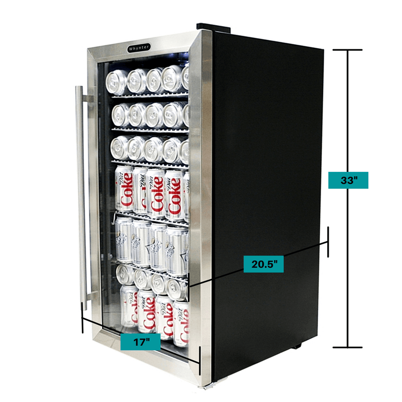 Whynter - Beverage Refrigerator - Stainless Steel with internal fan | BR - 130SB - CulinaryProfis