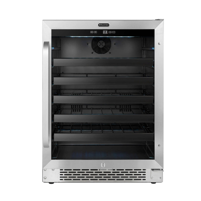 Whynter - BWR - 408SB 24 inch Built - In 46 Bottle Undercounter Stainless Steel Wine Refrigerator with Reversible Door, Digital Control, Lock and Carbon Filter | BWR - 408SB - CulinaryProfis