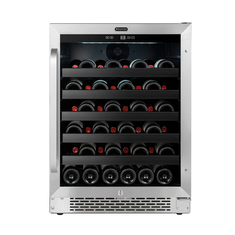 Whynter - BWR - 408SB 24 inch Built - In 46 Bottle Undercounter Stainless Steel Wine Refrigerator with Reversible Door, Digital Control, Lock and Carbon Filter | BWR - 408SB - CulinaryProfis