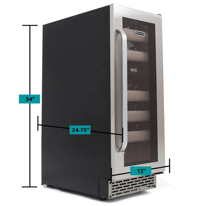 Whynter - Elite 17 Bottle Seamless Stainless Steel Door Dual Zone Built - in Wine Refrigerator | BWR - 171DS - CulinaryProfis