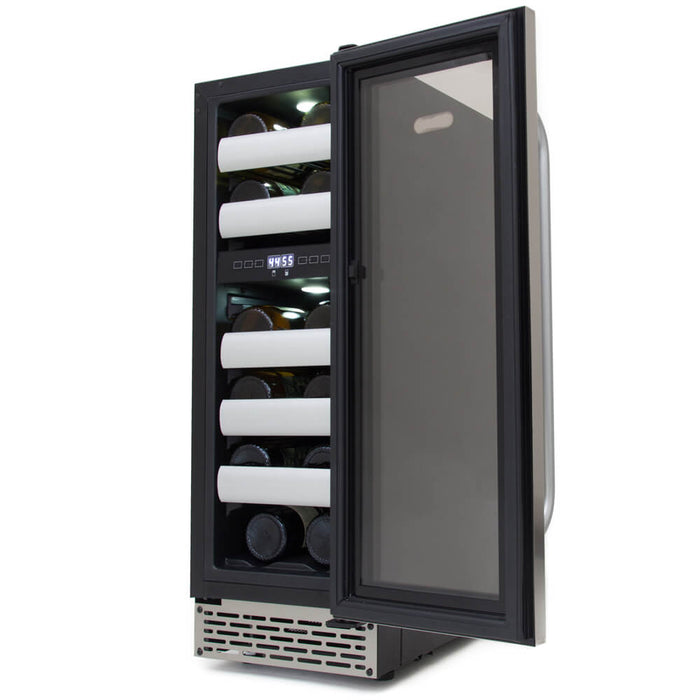 Whynter - Elite 17 Bottle Seamless Stainless Steel Door Dual Zone Built - in Wine Refrigerator | BWR - 171DS - CulinaryProfis