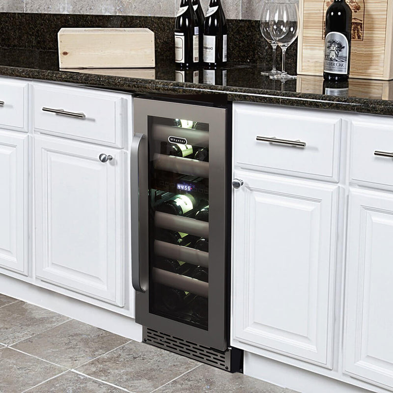 Whynter - Elite 17 Bottle Seamless Stainless Steel Door Dual Zone Built - in Wine Refrigerator | BWR - 171DS - CulinaryProfis
