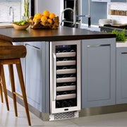 Whynter - Elite 33 Bottle Seamless Stainless Steel Door Single Zone Built - in Wine Refrigerator | BWR - 331SL - CulinaryProfis