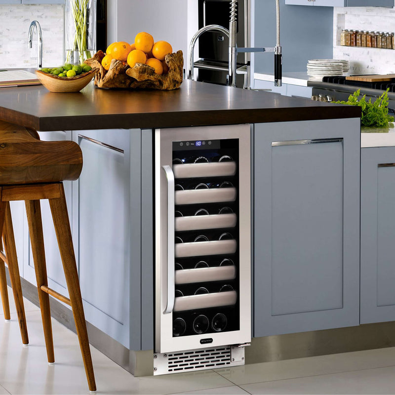 Whynter - Elite 33 Bottle Seamless Stainless Steel Door Single Zone Built - in Wine Refrigerator | BWR - 331SL - CulinaryProfis