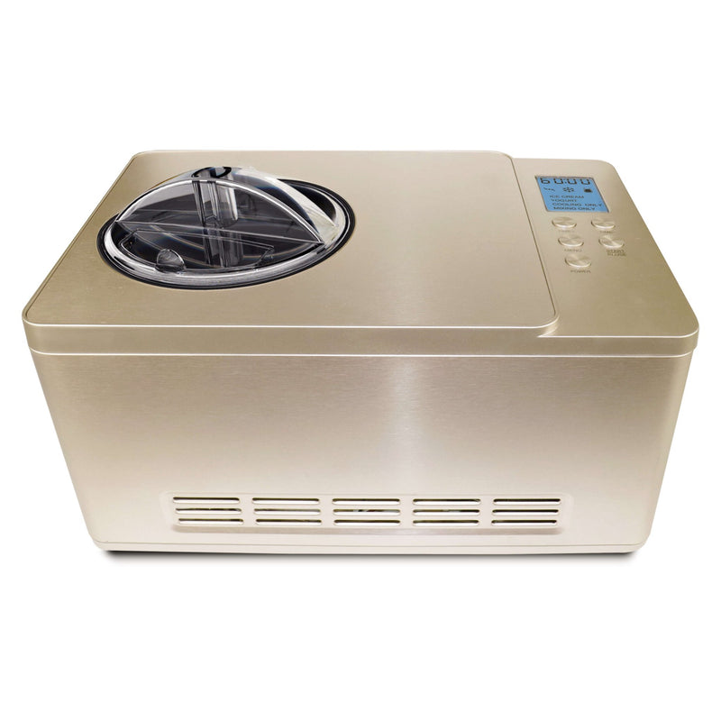 Whynter - Ice Cream Maker 2 Quart Capacity Stainless Steel Bowl & Yogurt Function in Champagne Gold | ICM - 220CGY - CulinaryProfis