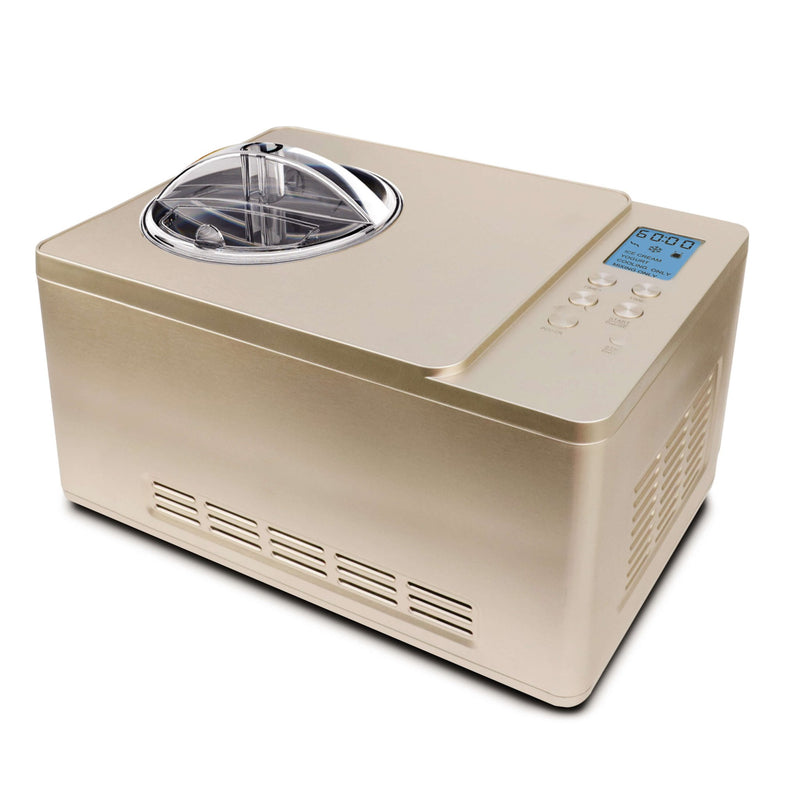 Whynter - Ice Cream Maker 2 Quart Capacity Stainless Steel Bowl & Yogurt Function in Champagne Gold | ICM - 220CGY - CulinaryProfis