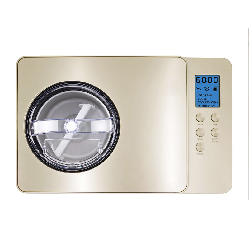 Whynter - Ice Cream Maker 2 Quart Capacity Stainless Steel Bowl & Yogurt Function in Champagne Gold | ICM - 220CGY - CulinaryProfis