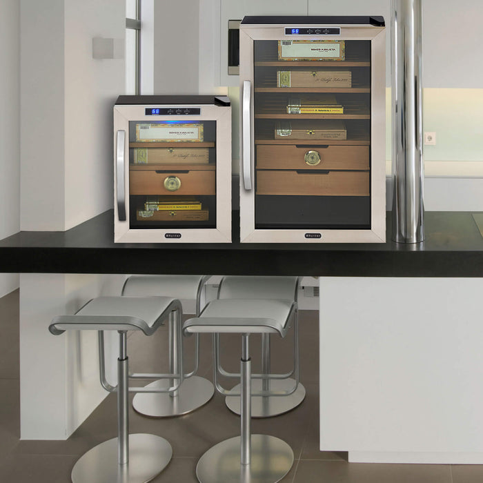 Whynter - Stainless Steel 1.2 cu. ft. Cigar Cooler Humidor | CHC - 120S - CulinaryProfis