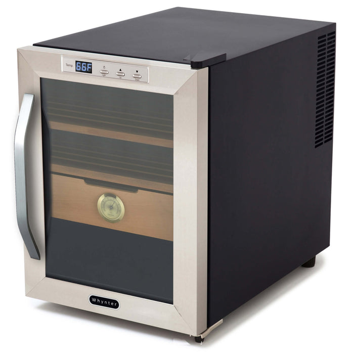 Whynter - Stainless Steel 1.2 cu. ft. Cigar Cooler Humidor | CHC - 120S - CulinaryProfis