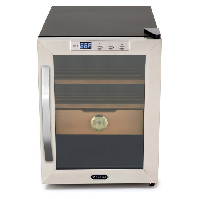 Whynter - Stainless Steel 1.2 cu. ft. Cigar Cooler Humidor | CHC - 120S - CulinaryProfis