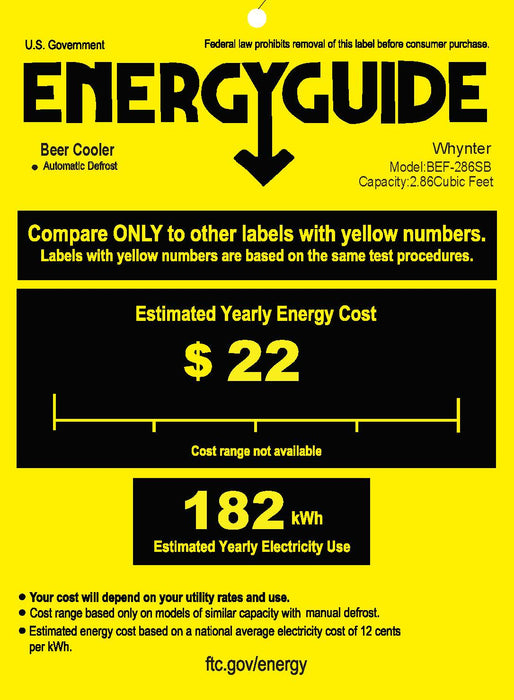 Whynter - Stainless Steel Built - in or Freestanding 2.9 cu. ft. Beer Keg Froster Beverage Refrigerator with Digital Controls | BEF - 286SB - CulinaryProfis