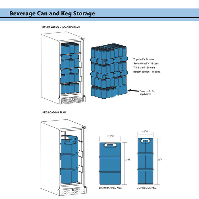 Whynter - Stainless Steel Built - in or Freestanding 2.9 cu. ft. Beer Keg Froster Beverage Refrigerator with Digital Controls | BEF - 286SB - CulinaryProfis