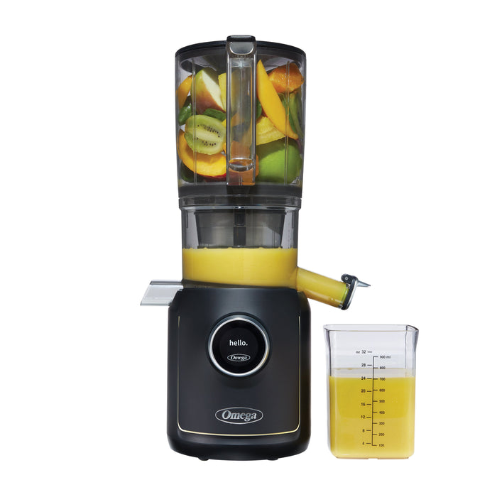 Omega OMSMBTBK13 180W Ultimate Performance Batch Juicer with IntelliDial Technology & 64oz Hopper